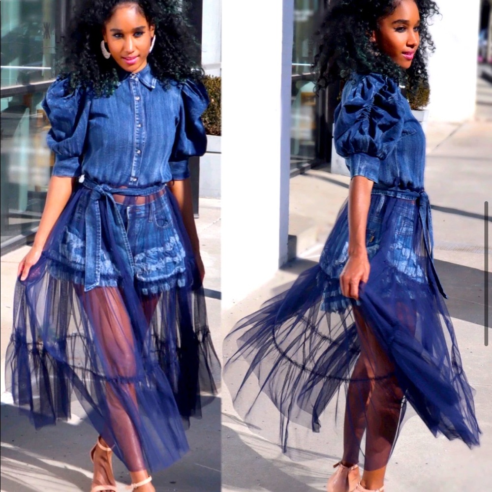 Denim Tulle top/dress
